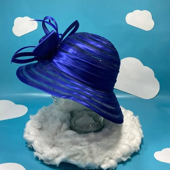 Royal Blue Derby Hat - Picture 4 of 8